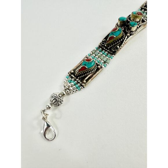 Tibetan Silver Bracelet‎ Handmade Boho - Picture 4 of 6